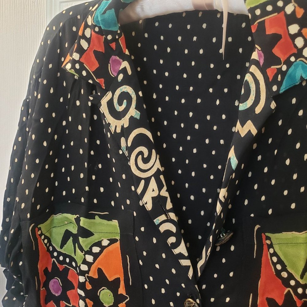Vintage Polka Dot Patterned Button Down Top - image 6
